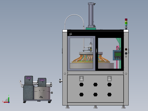 高精度玻璃抛光机(含工程图bom）sw18可编辑后视缩略图