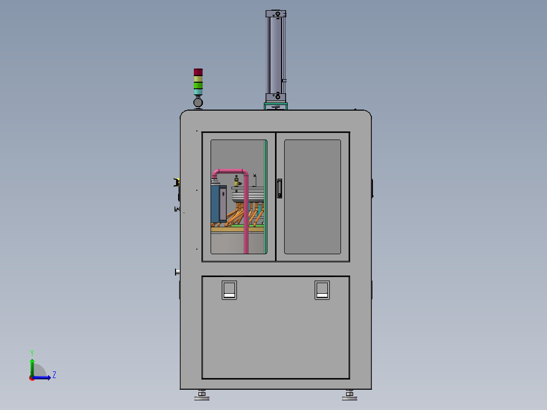 高精度玻璃抛光机(含工程图bom）sw18可编辑左视图