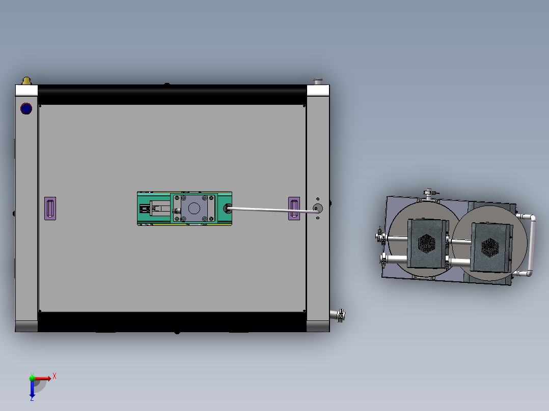 高精度玻璃抛光机(含工程图bom）sw18可编辑俯视图