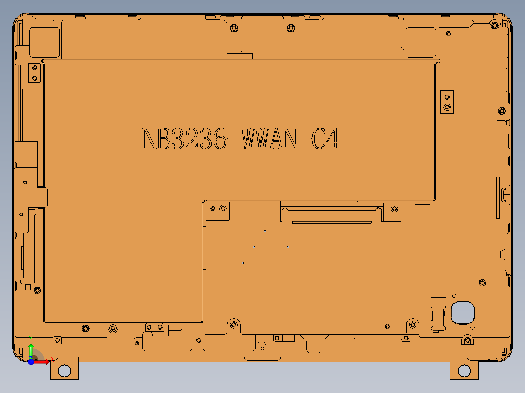 一款安卓平板外壳铣内腔程序模型前视图