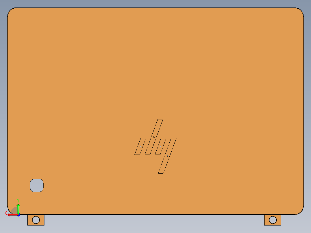 一款安卓平板外壳铣内腔程序模型后视图