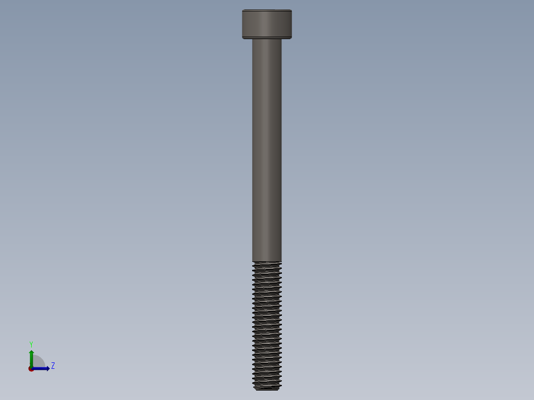 Screw_DIN_912_M5x60_A2.SLDPRT公制内六角螺钉左视图