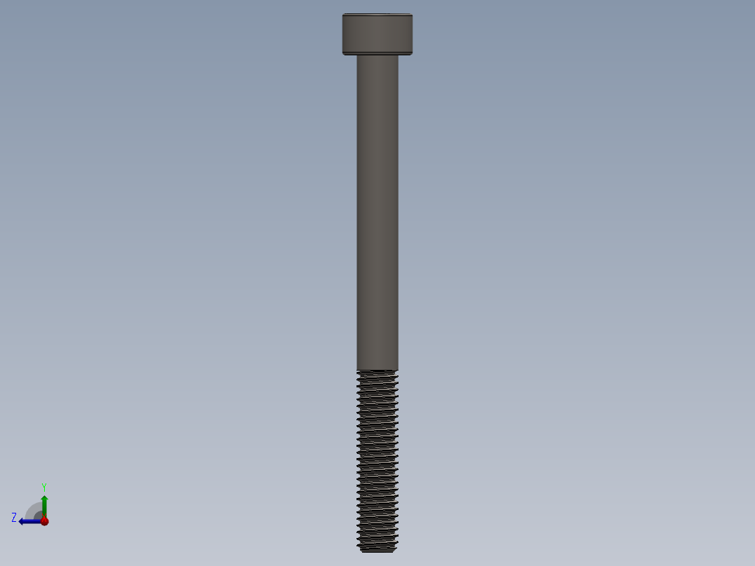 Screw_DIN_912_M5x60_A2.SLDPRT公制内六角螺钉右视图