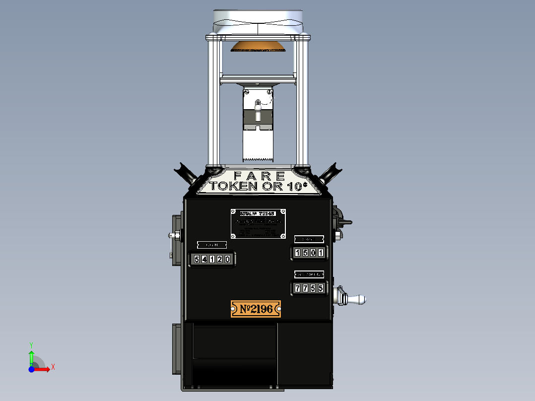 B3003970-票箱，交通工具前视图