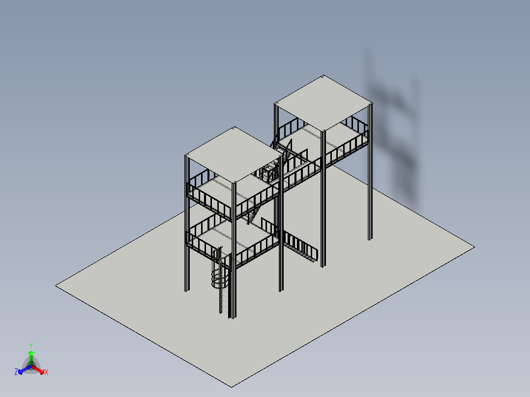 A2004300-双层钢架平台