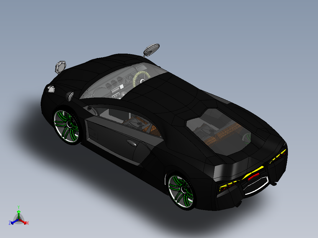 兰博基尼Aventador正等轴测图