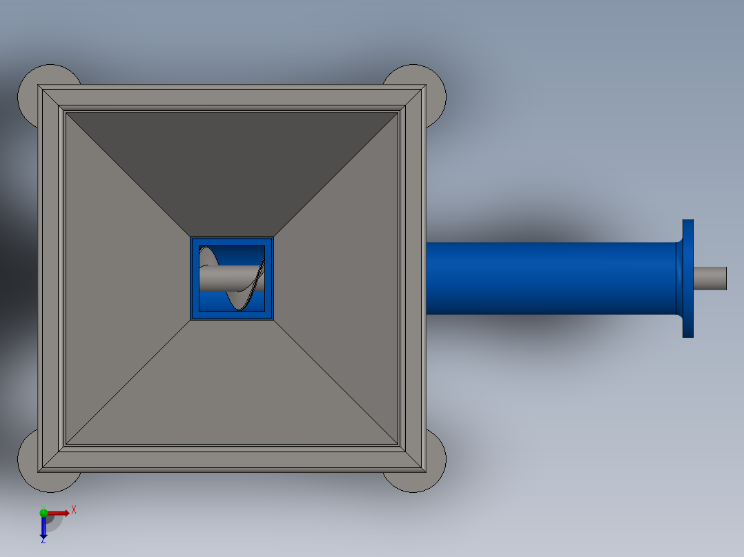 进料斗输送机俯视图