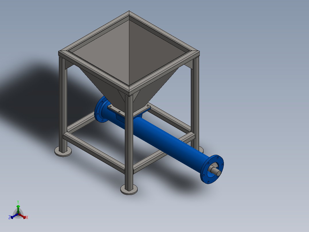 进料斗输送机正等轴测图