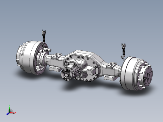 重型货车轮边减速驱动桥三维stp+二维CAD