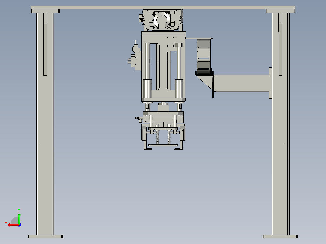 上下工位移料组件后视图