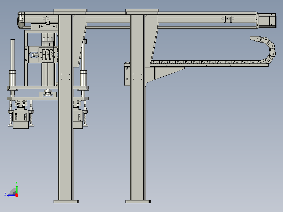 上下工位移料组件右视图