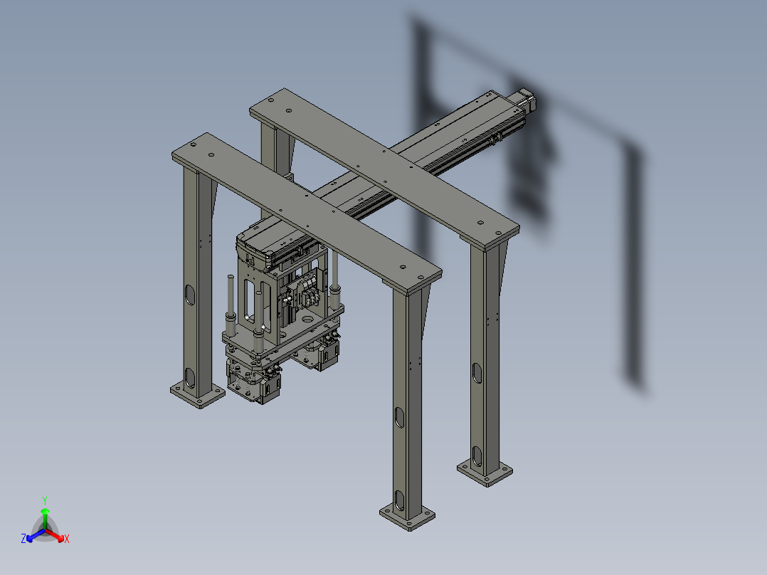 上下工位移料组件正等轴测图