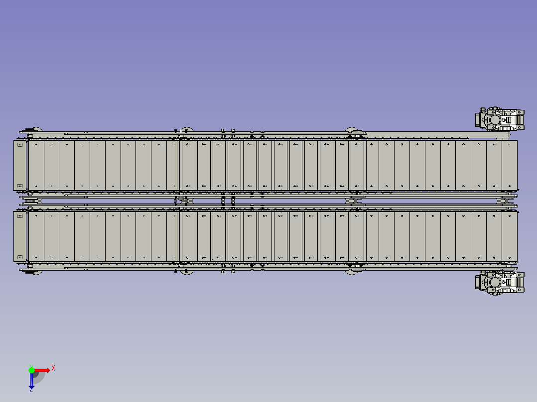 板链输送线俯视图