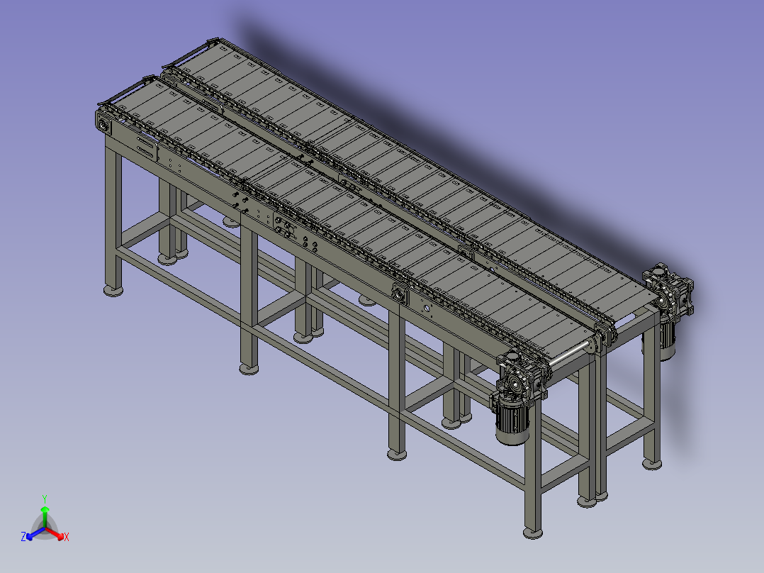 板链输送线正等轴测图