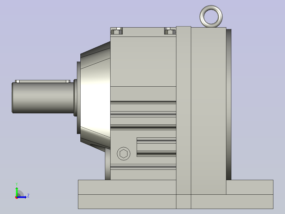 CQGRR斜齿轮减速电机GR107R77-Y15-4P-528-M1_GR斜齿轮减速机-AA200T左视图