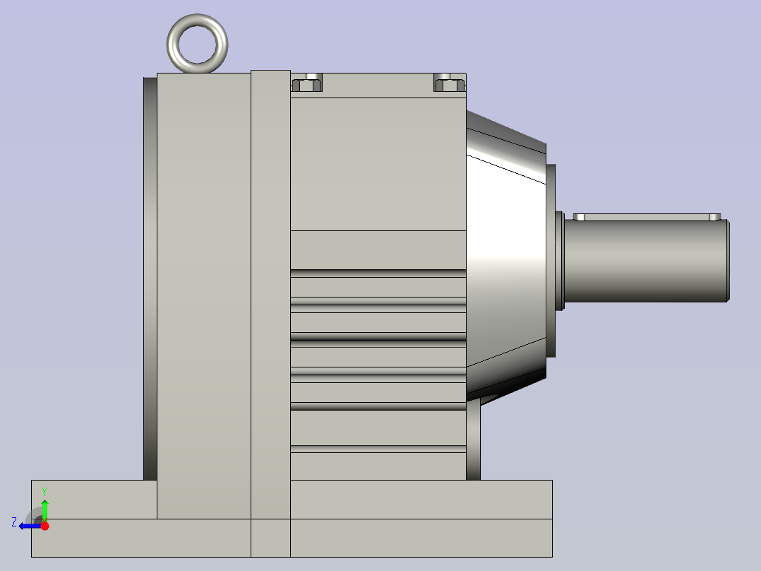 CQGRR斜齿轮减速电机GR107R77-Y15-4P-528-M1_GR斜齿轮减速机-AA200T右视图