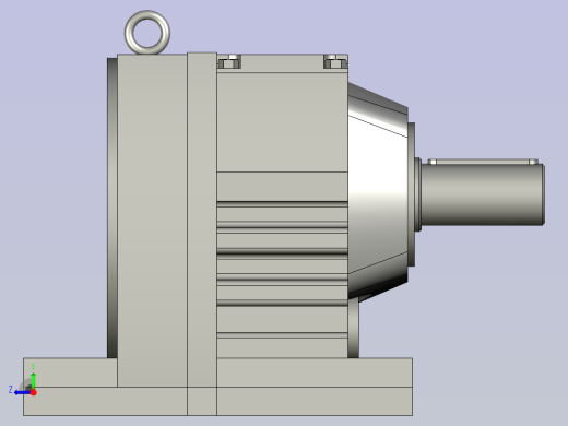 CQGRR斜齿轮减速电机GR107R77-Y15-4P-528-M1_GR斜齿轮减速机-AA200T右视缩略图