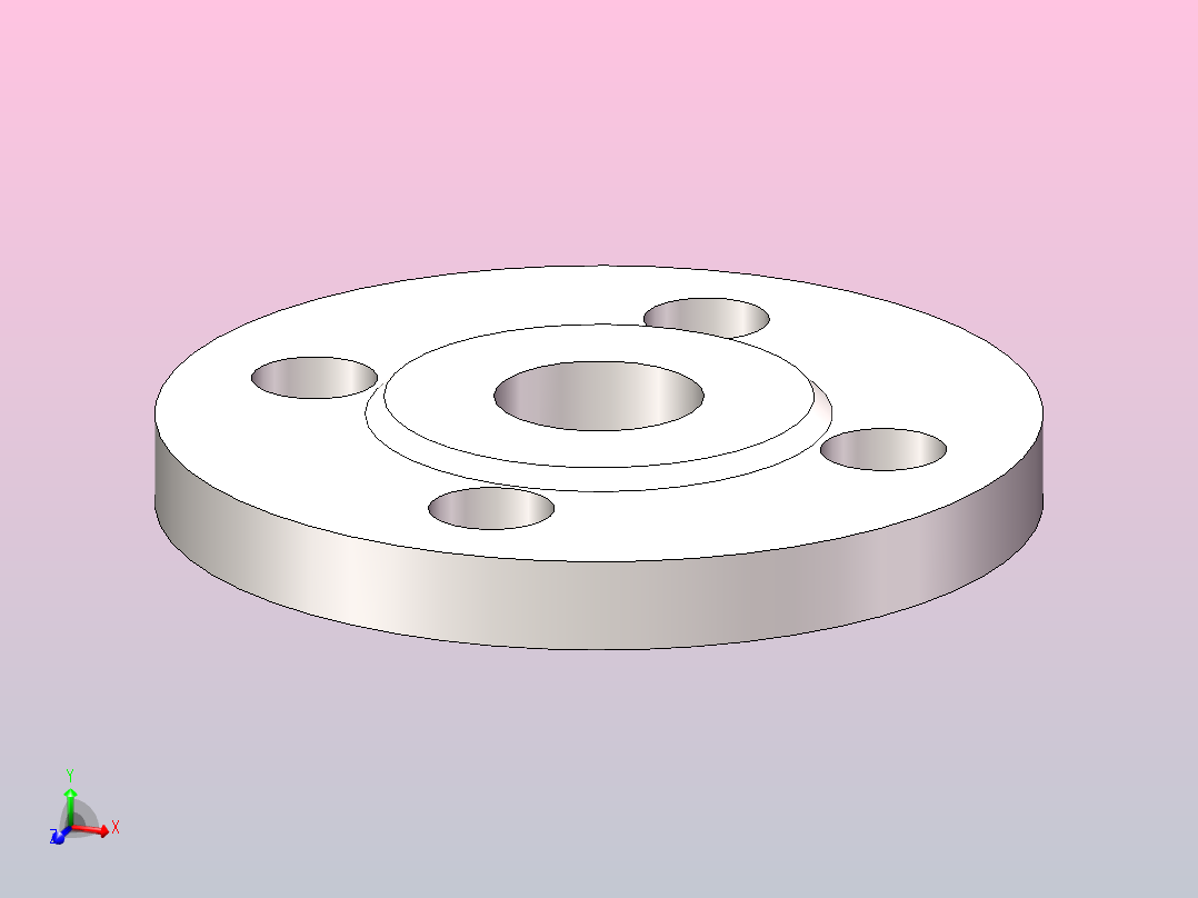 DN16化工法兰(平面)主视图