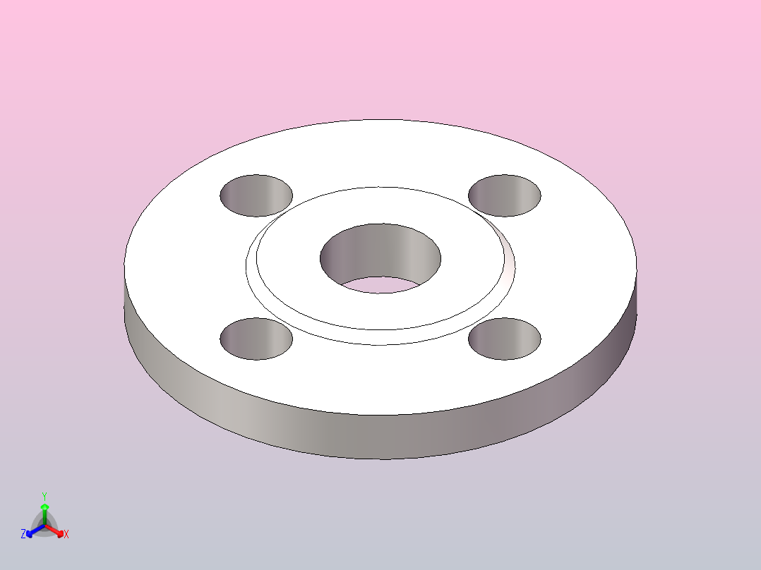 DN16化工法兰(平面)正等轴测图