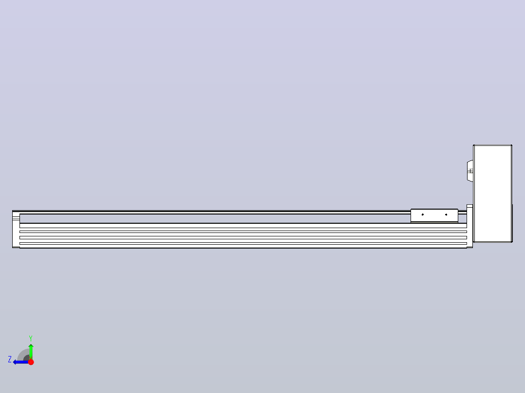皮带直线轴半封闭可选导轨TPA-HNB-85D-90-L600-LU-C-P20-N3右视图