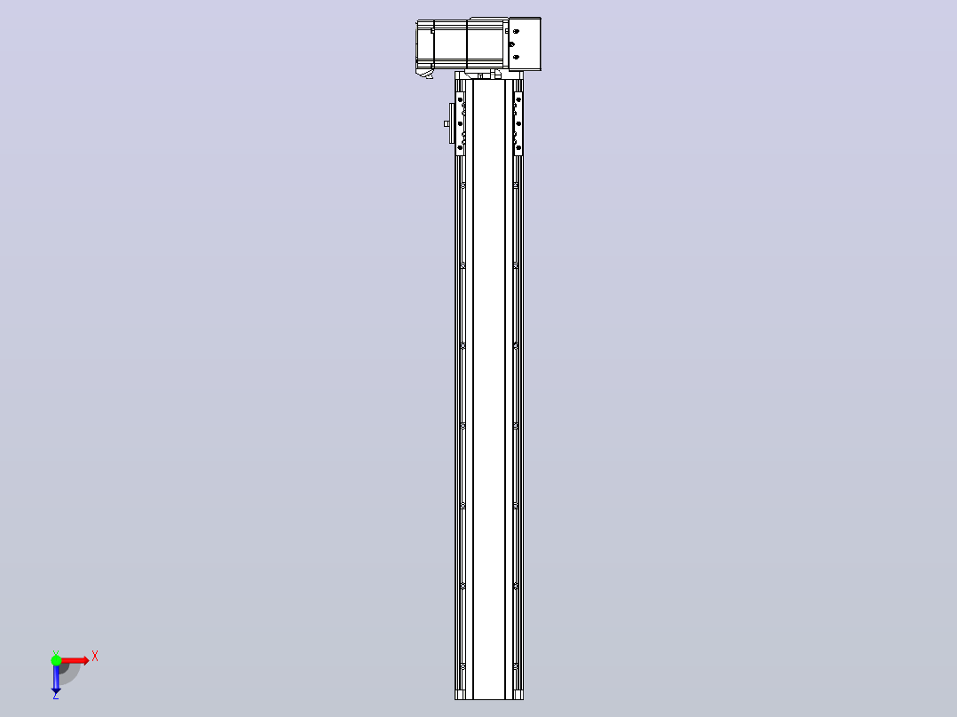 皮带直线轴半封闭可选导轨TPA-HNB-85D-90-L600-LU-C-P20-N3俯视图