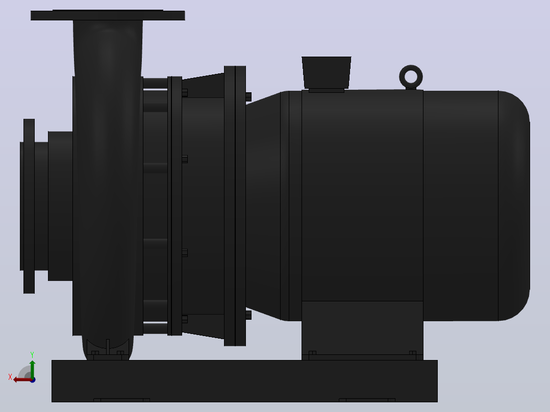 南方泵NIS，NISF泵外形（125-100-200）7.5kW-4极后视图