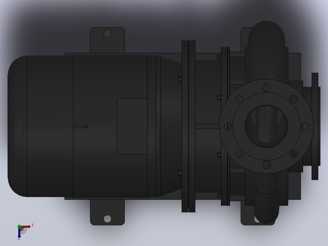 南方泵NIS，NISF泵外形（125-100-200）7.5kW-4极俯视图