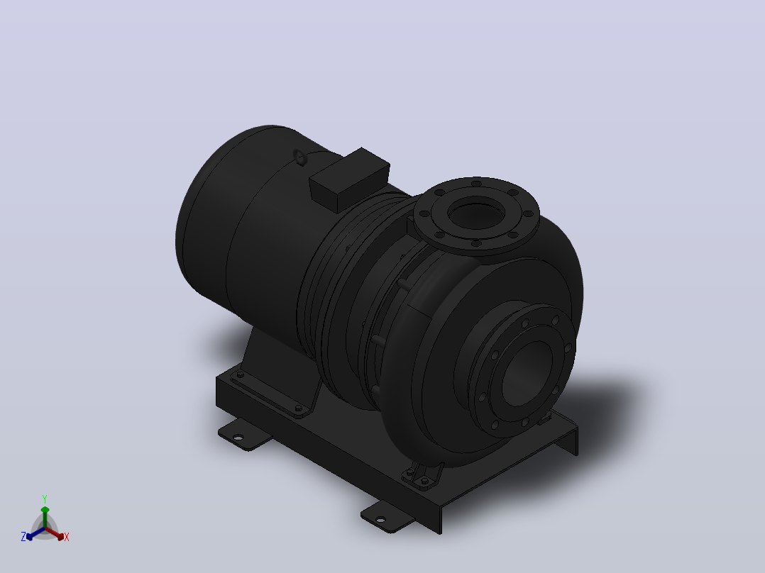 南方泵NIS，NISF泵外形（125-100-200）7.5kW-4极正等轴测图