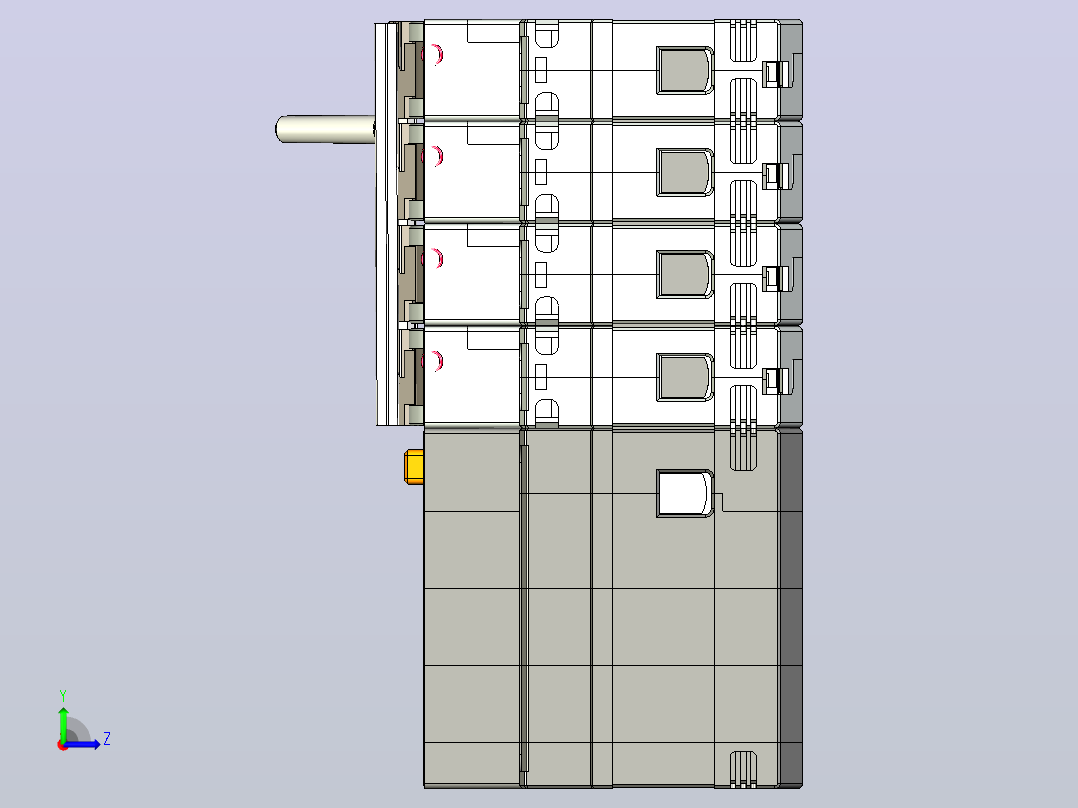 NB5LE-63FB 4P剩余电流动作断路器三维模型202409左视图
