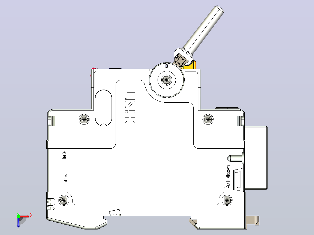 NB5LE-63FB 4P剩余电流动作断路器三维模型202409俯视图