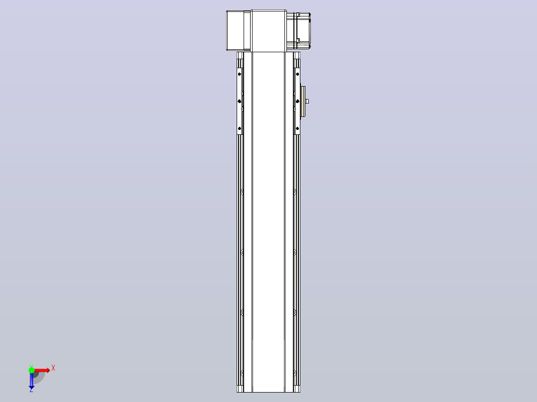 皮带直线轴半封闭可选导轨TPA-HNB-105D-90-L350-RP-C-P20-N3俯视图