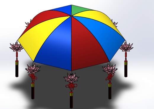 撑伞的雨伞和荷花缩略图