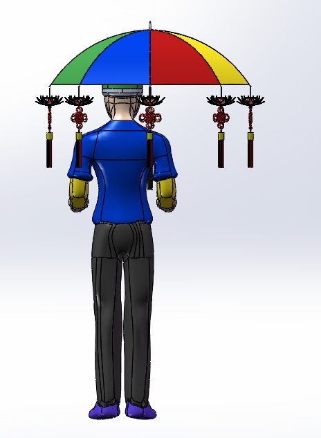 撑伞的雨伞和荷花缩略图