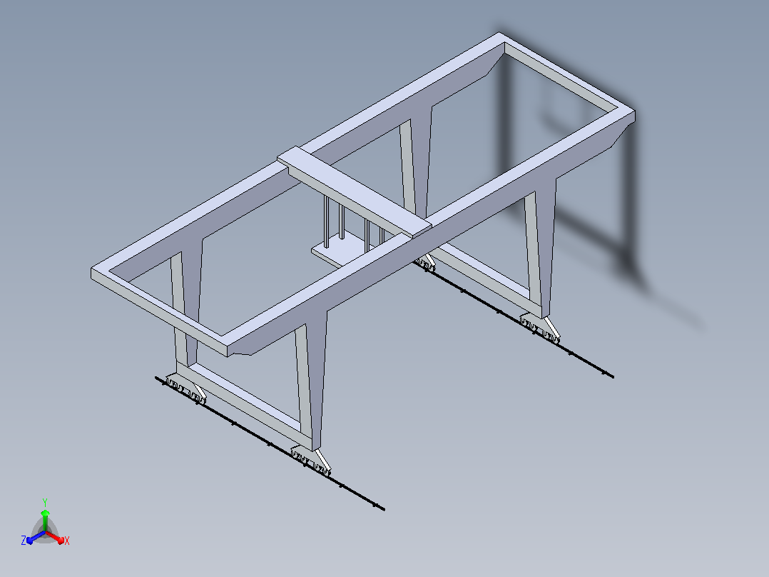 轨道式起重机右视图