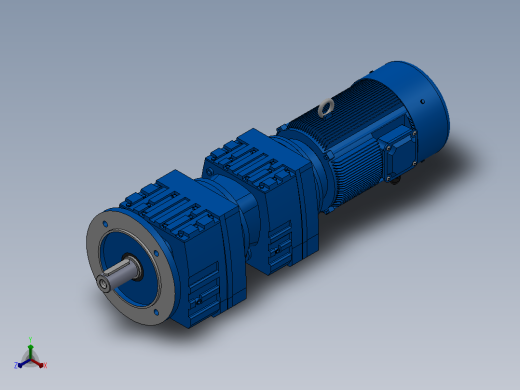 RF27R17法兰轴伸式组合型斜齿轮减速机RF27R17-Y0.18-4P-63-M1-0°-Φ160主视缩略图