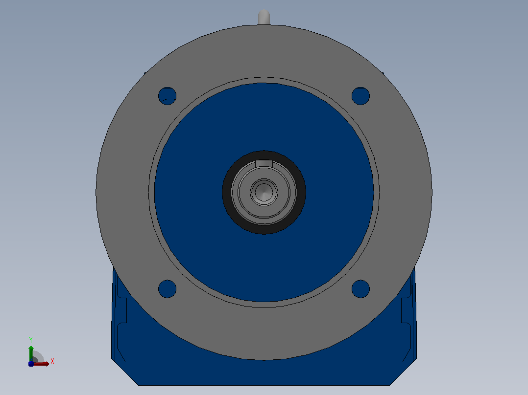 RF27R17法兰轴伸式组合型斜齿轮减速机RF27R17-Y0.18-4P-63-M1-0°-Φ160前视图