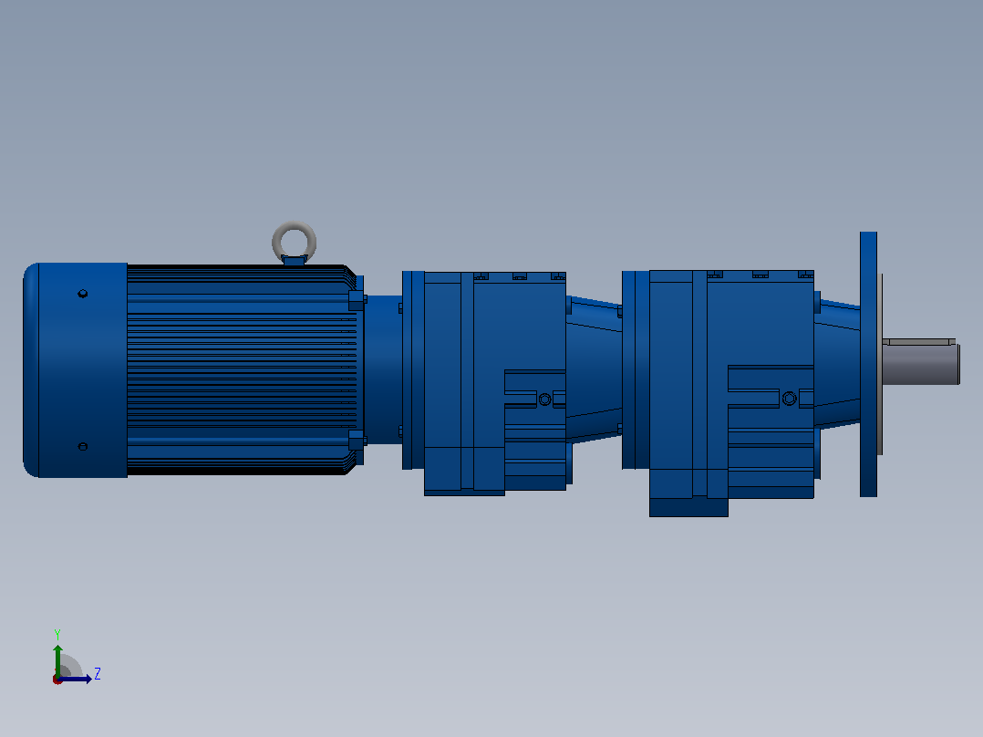 RF27R17法兰轴伸式组合型斜齿轮减速机RF27R17-Y0.18-4P-63-M1-0°-Φ160左视图