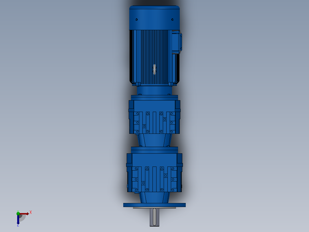 RF27R17法兰轴伸式组合型斜齿轮减速机RF27R17-Y0.18-4P-63-M1-0°-Φ160俯视图
