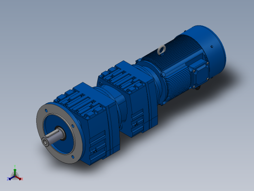 RF27R17法兰轴伸式组合型斜齿轮减速机RF27R17-Y0.18-4P-63-M1-0°-Φ160正等轴测缩略图