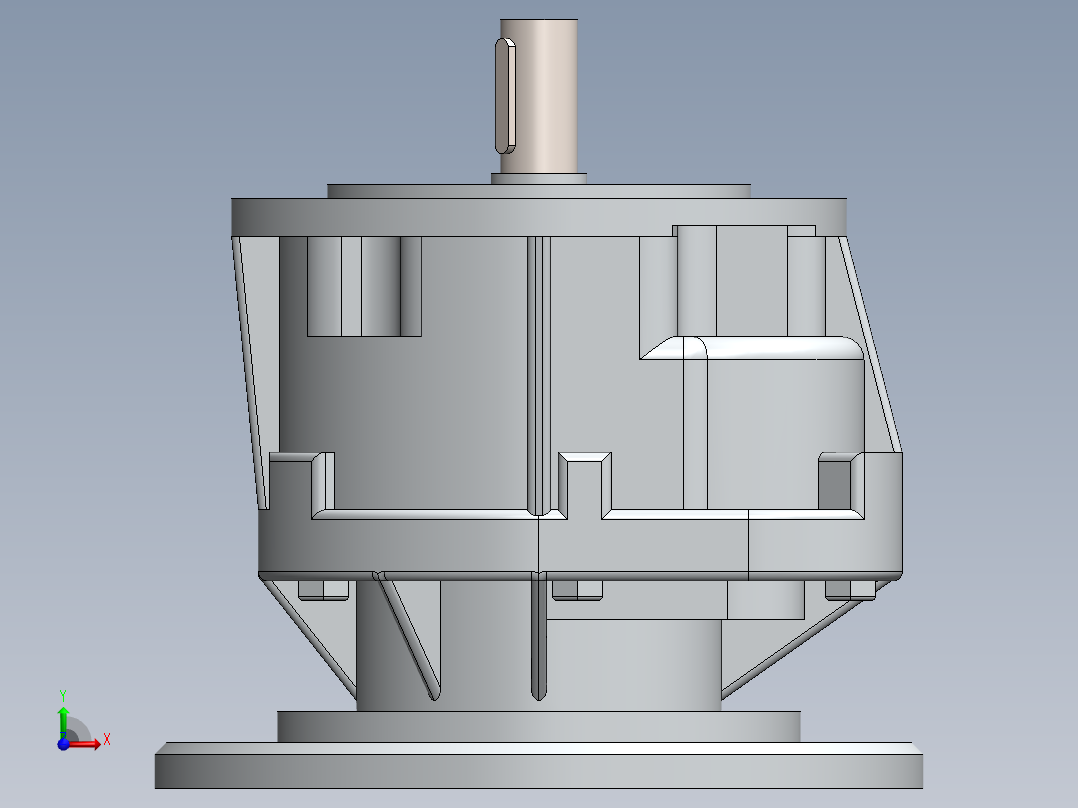 内嵌圆柱齿轮减速器前视图