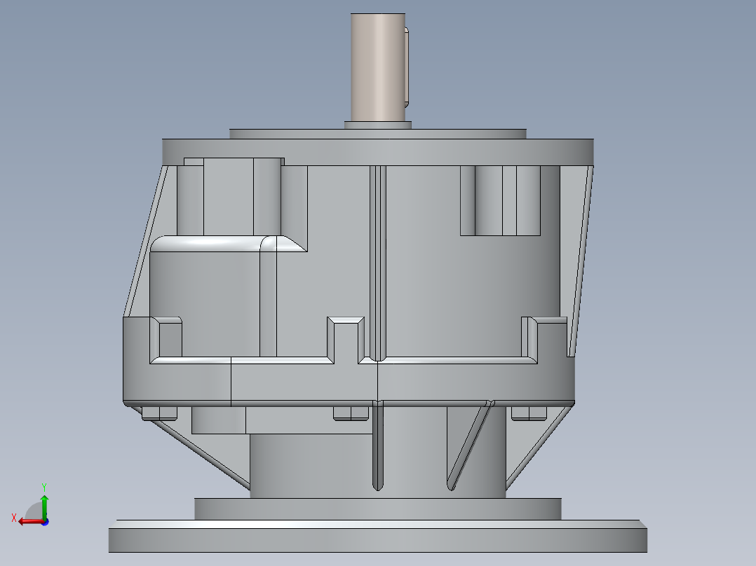 内嵌圆柱齿轮减速器后视图