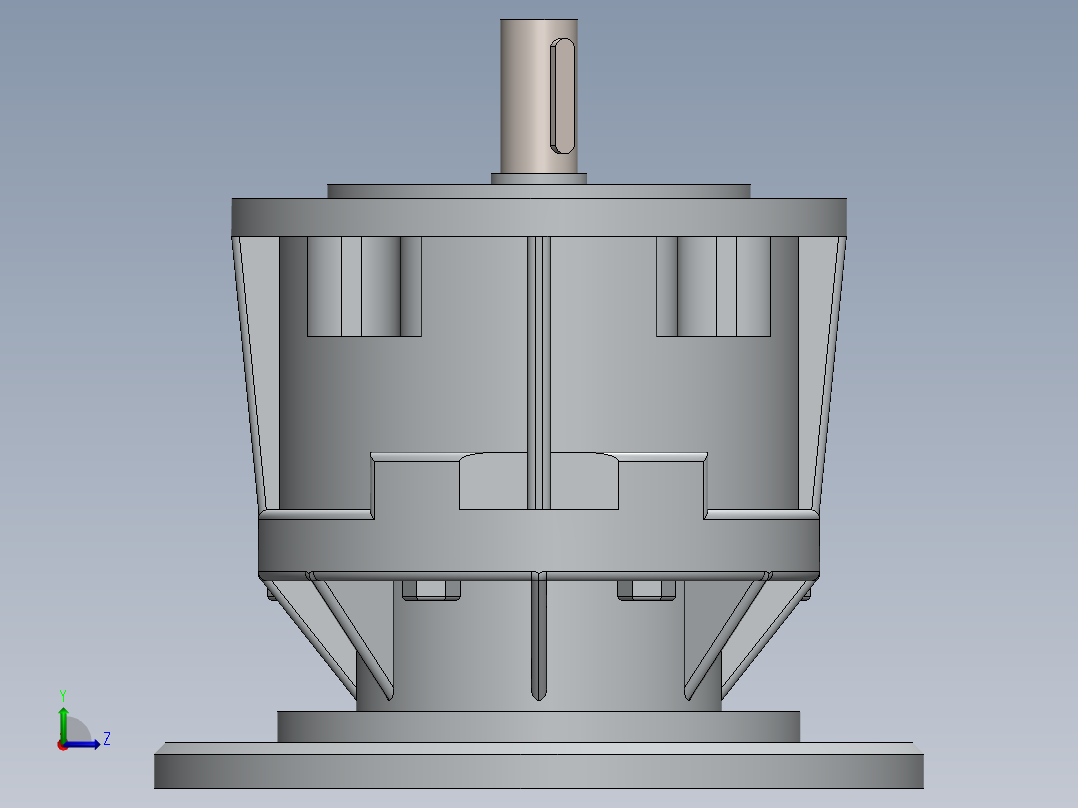 内嵌圆柱齿轮减速器左视图