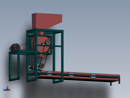 花生脱壳机3D数模图纸 Solidworks设计