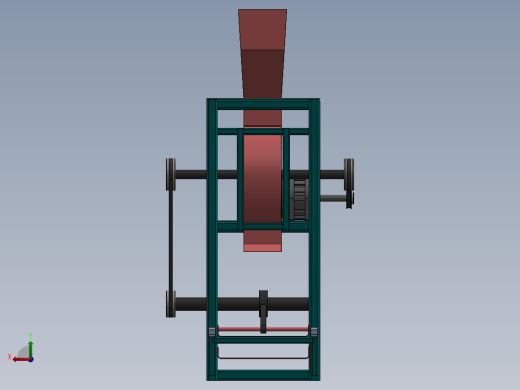 花生脱壳机3D数模图纸 Solidworks设计后视缩略图