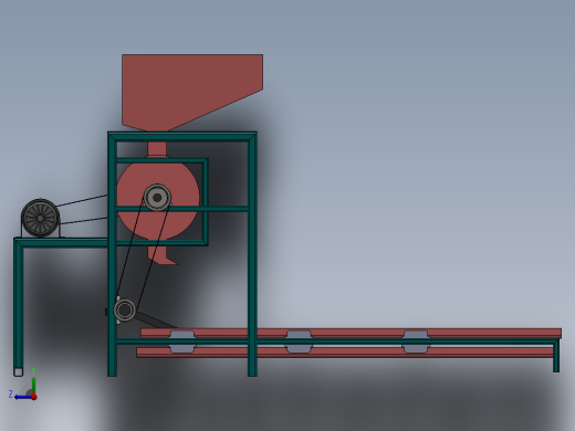 花生脱壳机3D数模图纸 Solidworks设计右视缩略图