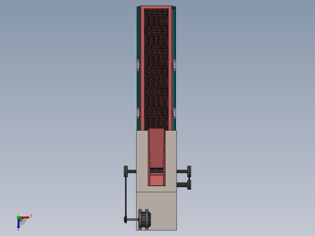 花生脱壳机3D数模图纸 Solidworks设计俯视图