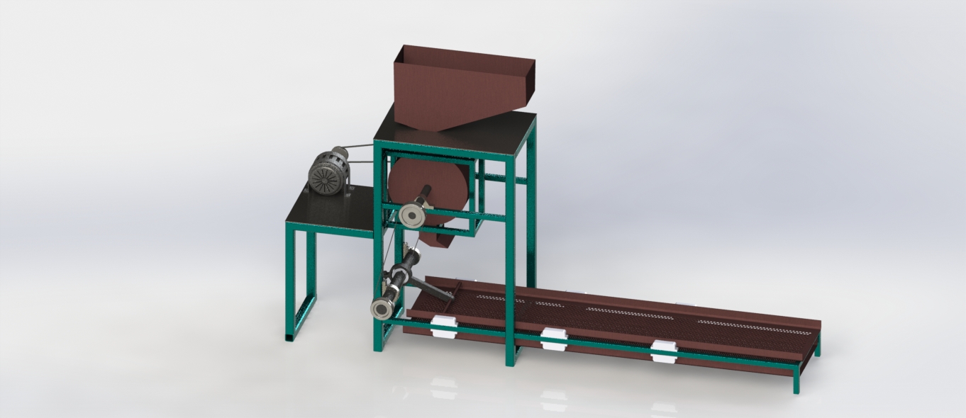 花生脱壳机3D数模图纸 Solidworks设计