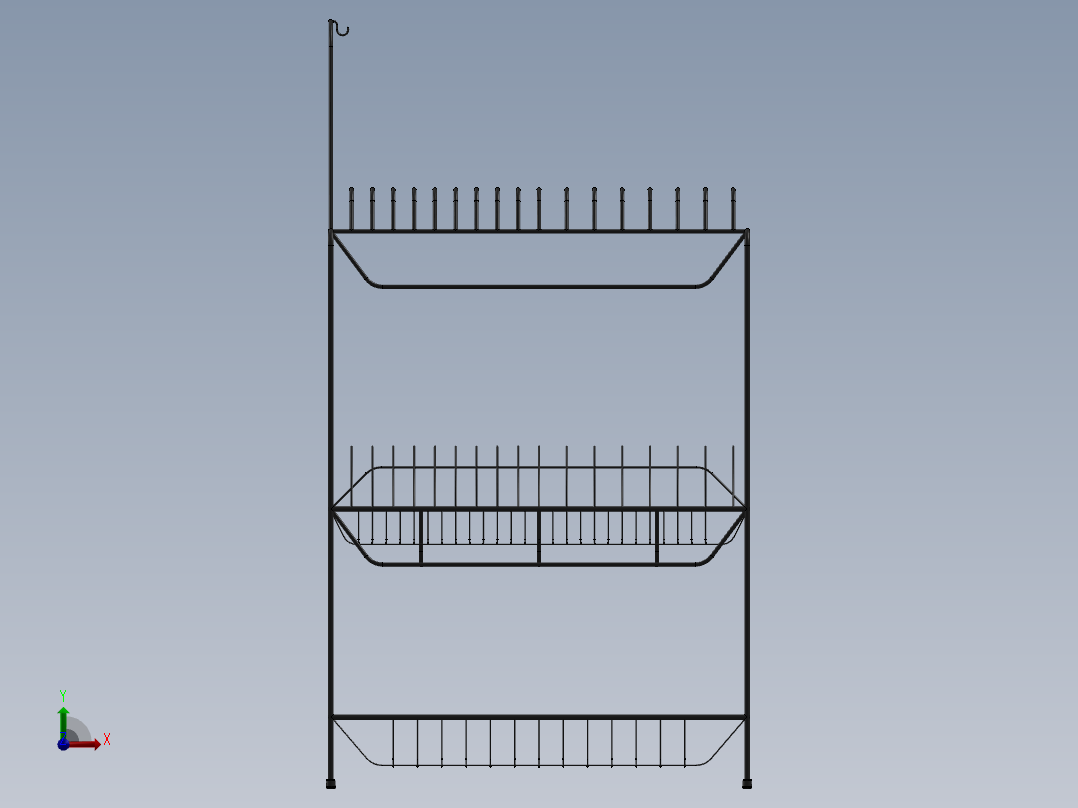 不锈钢厨房架14前视图