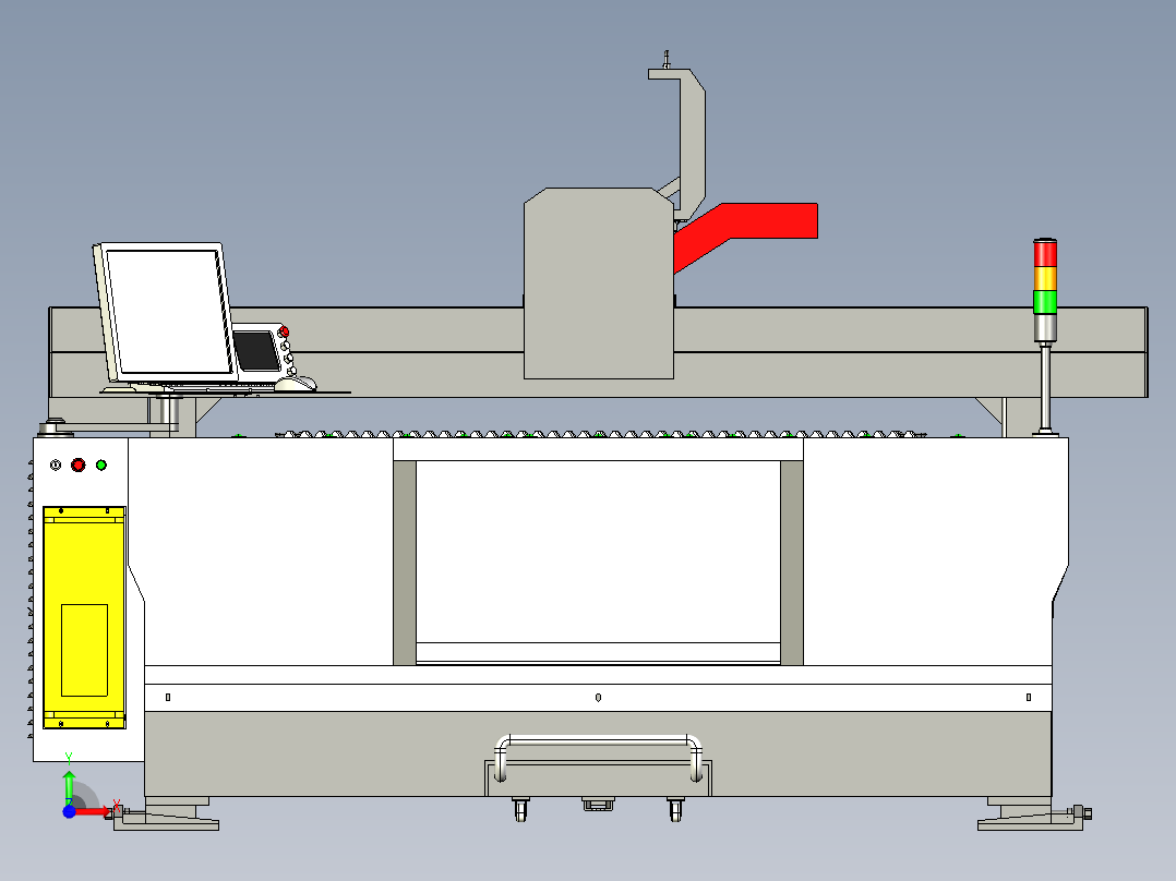 500w光纤激光切割机3D图纸H222前视图
