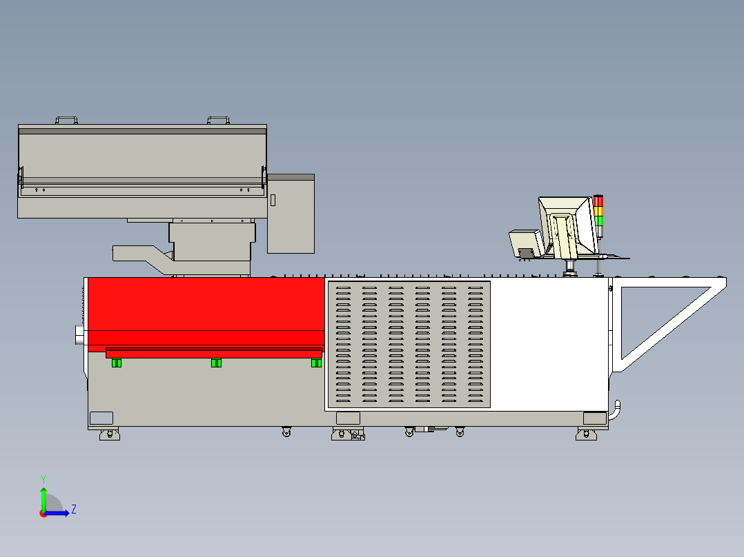 500w光纤激光切割机3D图纸H222左视图